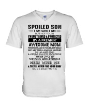 SHE IS MY WHOLE WORLD - SPECIAL GIFT FOR SON V-Neck T-Shirt thumbnail