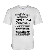 YES I'M A STUBBORN SON V-Neck T-Shirt thumbnail