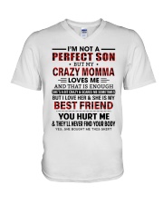 Crazy Momma Loves Me - Best Gift For Son V-Neck T-Shirt tile