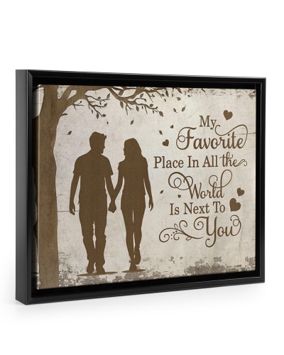 My Favorite Place In All The World Is Next To You Black-Floating-Framed-Canvas-Wrap-Print