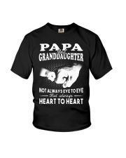 Papa And Granddaughter Always Heart To Heart Youth T-Shirt front