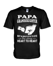 Papa And Granddaughter Always Heart To Heart V-Neck T-Shirt thumbnail