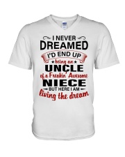 LIVING THE DREAM - LOVELY GIFT FOR UNCLE V-Neck T-Shirt thumbnail
