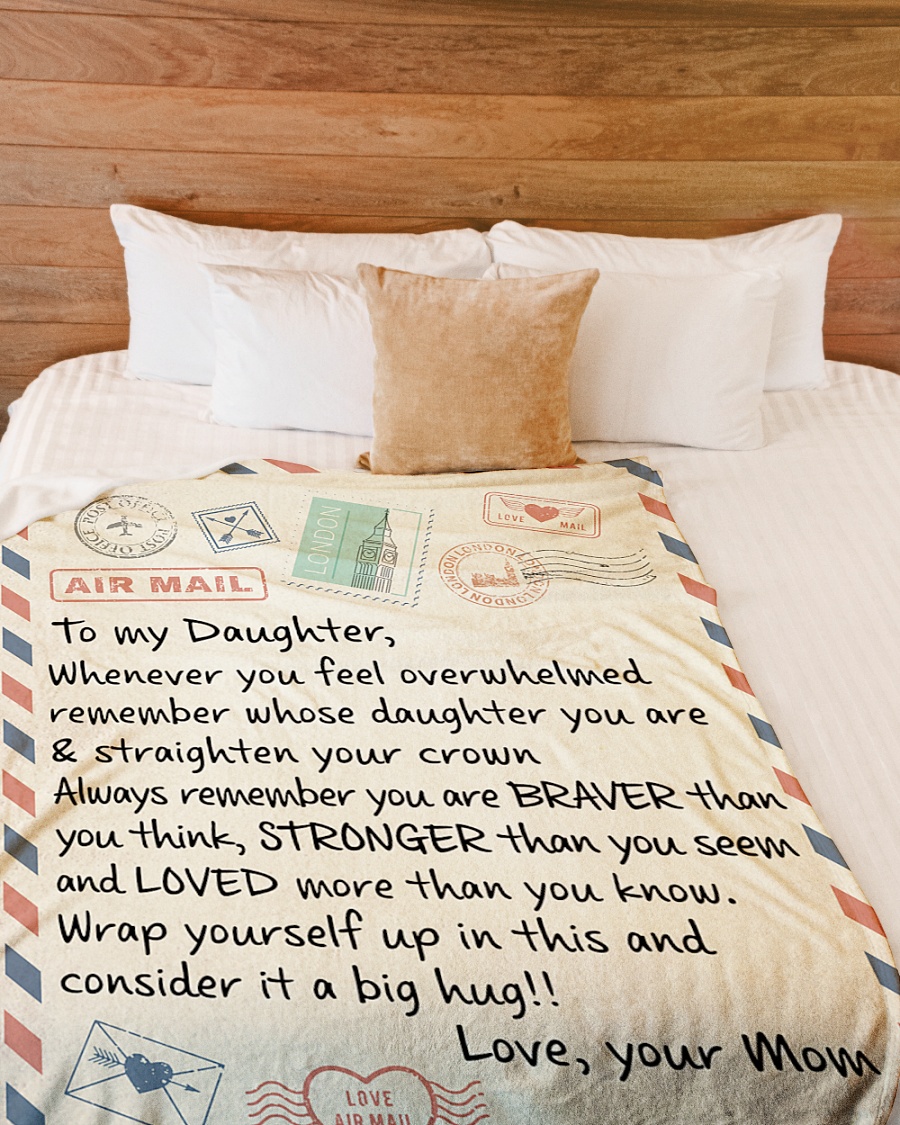 To My Daughter Love From Mom Fleece Blanket Bedding
