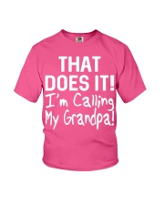 Calling Grandpa Youth T-Shirt front