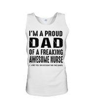 I'M A PROUD DAD OF A FREAKING AWESOME NURSE Unisex Tank thumbnail