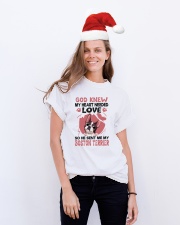 GOD SENT ME MY BOSTON TERRIER Classic T-Shirt lifestyle-holiday-crewneck-front-1