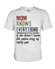 Mom Knows Everything - Perfect Gift For Mom V-Neck T-Shirt tile
