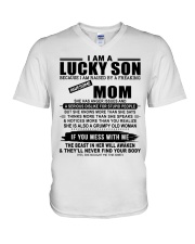 I'M A LUCKY SON - SPECIAL GIFT FOR SON V-Neck T-Shirt thumbnail