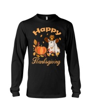 Happy Thanksgiving Shirt Bulldog Pilgrim Costume D Long Sleeve Tee thumbnail