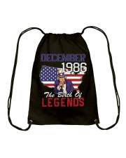 Legends Were Born In december 1986 Drawstring Bag thumbnail