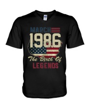 Legends Were Born In March 1986 32th Birthday Gift V-Neck T-Shirt thumbnail