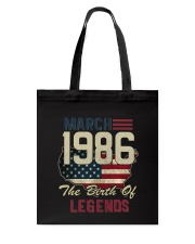 Legends Were Born In March 1986 32th Birthday Gift Tote Bag thumbnail