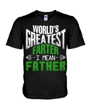 Father is world's greatest V-Neck T-Shirt thumbnail