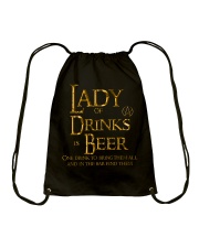 Lady of Drinks is Beer Drawstring Bag thumbnail
