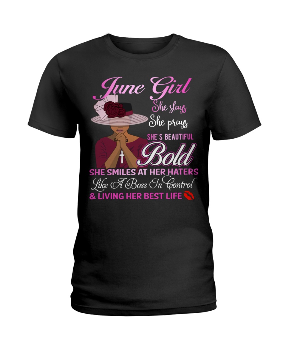 June Girl She Slays Ladies T-Shirt