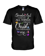 DECEMBER GIRL V-Neck T-Shirt tile