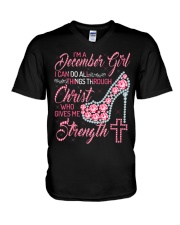DECEMBER GIRL-D V-Neck T-Shirt thumbnail