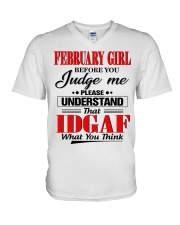 FEBRUARY GIRL Z V-Neck T-Shirt tile
