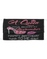 NOVEMBER QUEEN Cloth face mask front