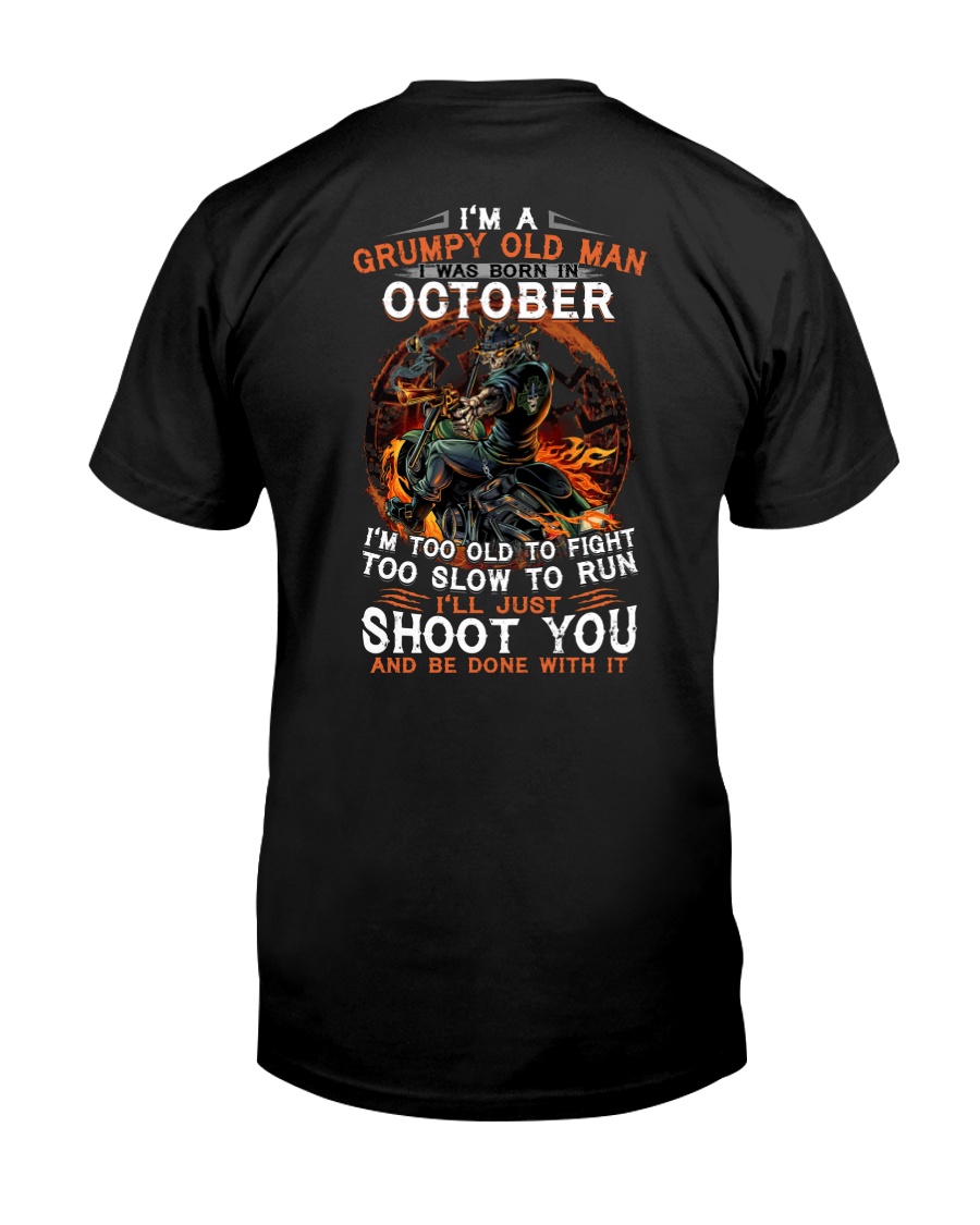 H Grumpy old man October tee Cool T shirts for Men Classic T-Shirt