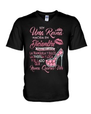Camisetas Sublimadas Mujer Para Reinas Diciembre V-Neck T-Shirt thumbnail