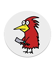 Burr Bird Walter for Your Beverage Circle Coaster thumbnail