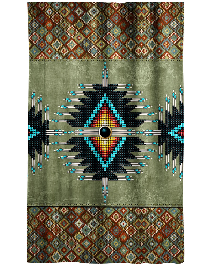 Green Pattern Window Curtain - Blackout