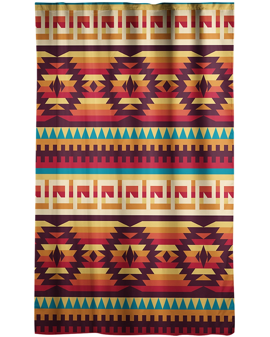 Orange Pattern Window Curtain - Blackout
