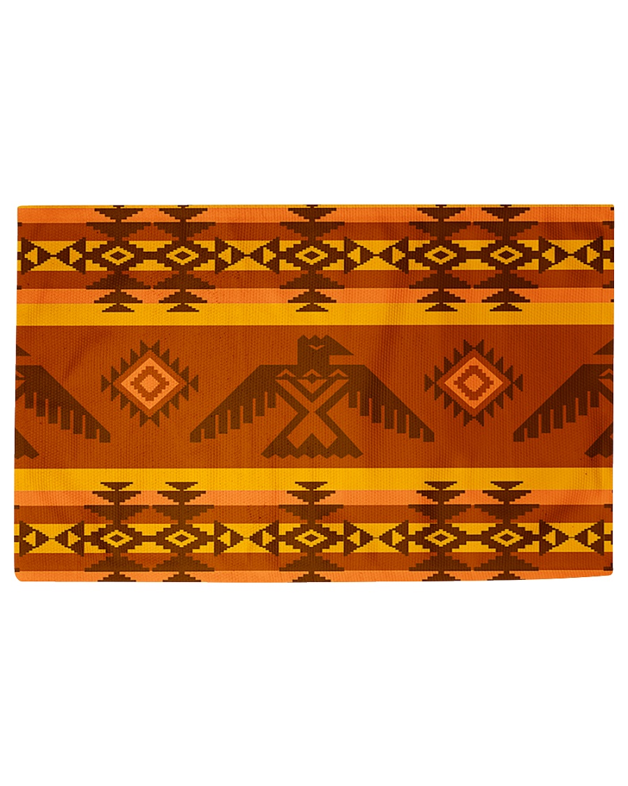 Orange Pattern Woven Rug - 6' x 4'