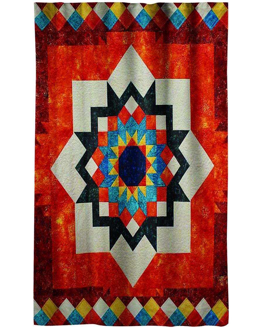 Orange Pattern Window Curtain - Blackout