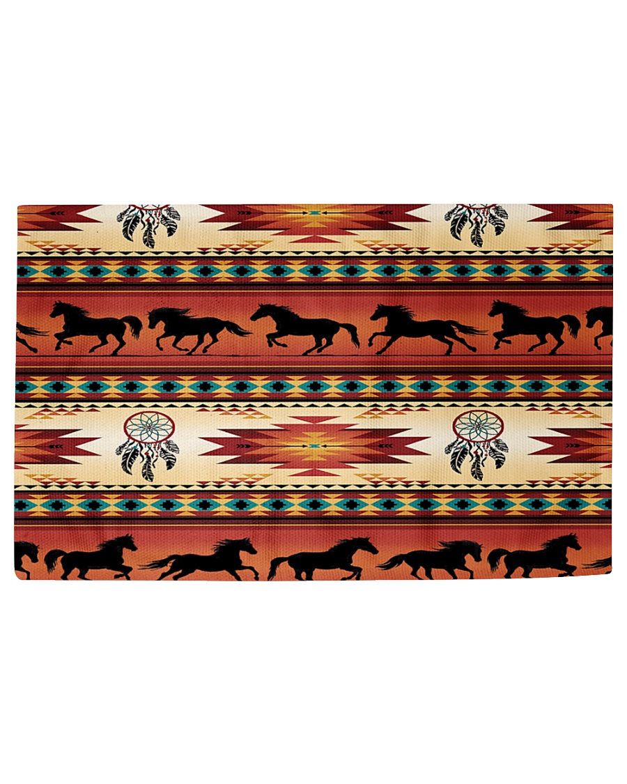 Horse Pattern Woven Rug - 6' x 4'