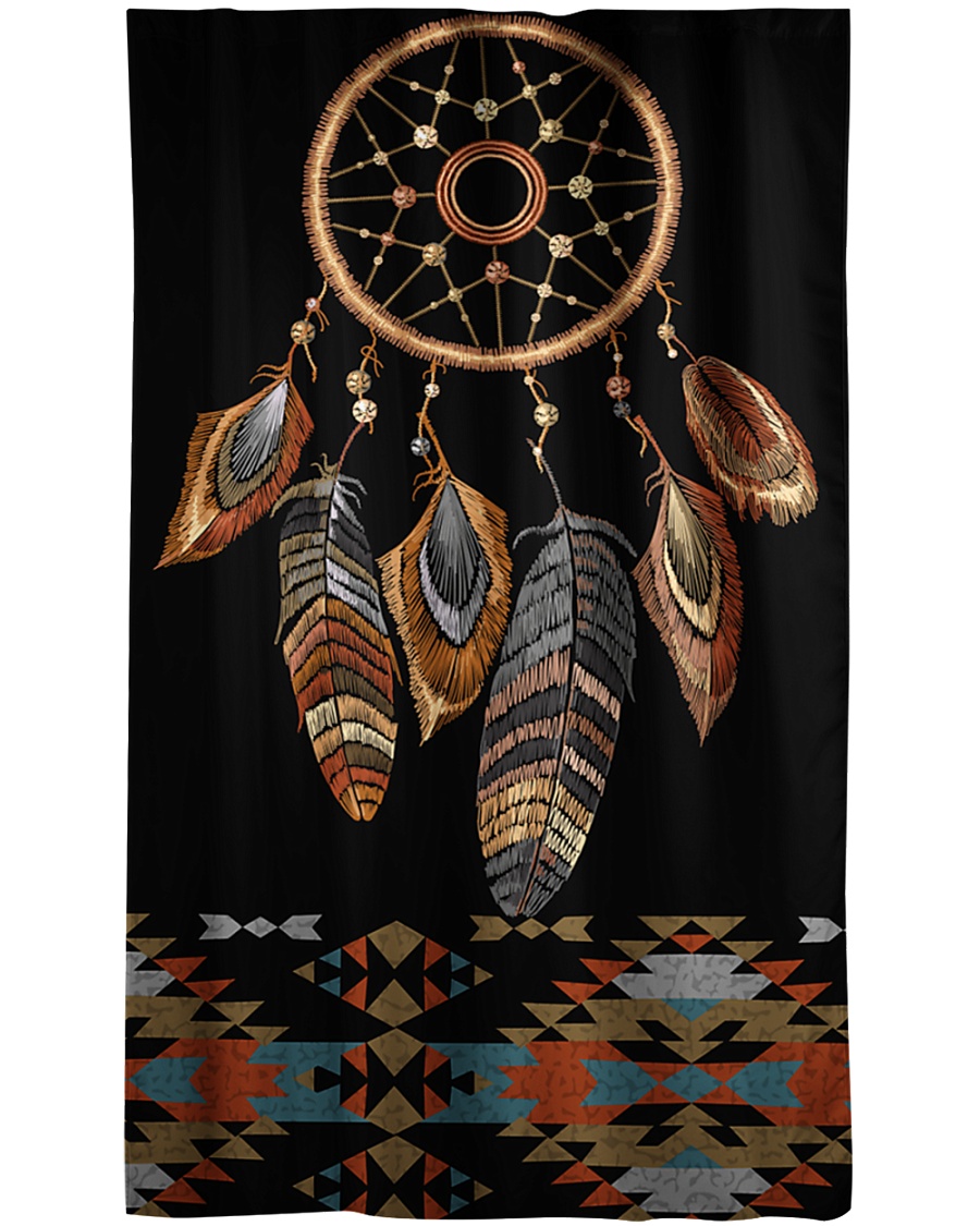 Black Dreamcatcher Window Curtain - Blackout