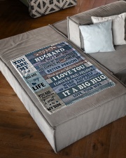 To My Husband From Wife Small Fleece Blanket - 30" x 40" aos-coral-fleece-blanket-30x40-lifestyle-front-03