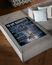 To My Daughter From DAD - Wolf- 01 Small Fleece Blanket - 30" x 40" aos-coral-fleece-blanket-30x40-lifestyle-front-03