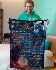 To My Mom from Daughter Wolf 3 Small Fleece Blanket - 30" x 40" aos-coral-fleece-blanket-30x40-lifestyle-front-09