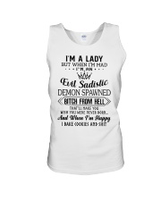 I'm a lady but when I'm mad I'm an evil sadistic Unisex Tank tile