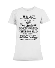 I'm a lady but when I'm mad I'm an evil sadistic Premium Fit Ladies Tee tile