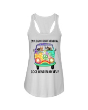 Dog on a dark desert highway cool wind in my hair Ladies Flowy Tank tile