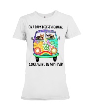 Dog on a dark desert highway cool wind in my hair Premium Fit Ladies Tee tile
