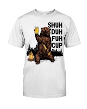 Shuh Duh Fuh Cup Bear Drinking Beer Camping Premium Fit Mens Tee tile