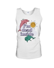 Dolphin I'm dead inside Unisex Tank tile