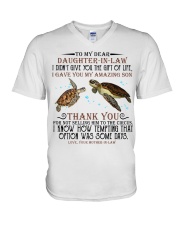 Turtle to my dear daughter in law V-Neck T-Shirt tile