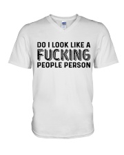Do I look like a fucking people person - style 2 V-Neck T-Shirt tile