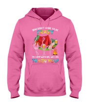 Flamingo you don't have to be crazy to camp with Hooded Sweatshirt tile