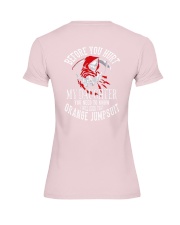 Before you hurt my daughter Premium Fit Ladies Tee tile