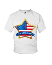 American Flag Star God bless America Youth T-Shirt tile