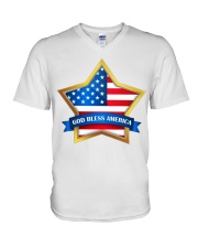 American Flag Star God bless America V-Neck T-Shirt tile