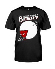 Should I have a beer yes also yes but in red Premium Fit Mens Tee tile