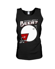 Should I have a beer yes also yes but in red Unisex Tank tile